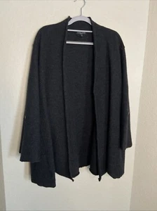Eileen Fisher cardigan maglione cappotto donna più 2x lana merino aperto davanti - Foto 1 di 7
