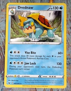 DREDNAW 061/202 RARE Swords & Shields 2020 Stage 1 Pokémon - Picture 1 of 4
