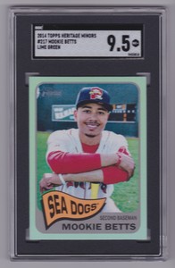 2014 Topps Heritage Minors Mookie Betts Lime Green SGC 9.5 MT+ Sea Dogs Red Sox