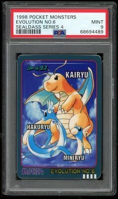 Pokemon Japanese Sealdass 4 Evolution No 6 1998 Sticker Dragonite PSA 9 68694489 - Image 1 of 2