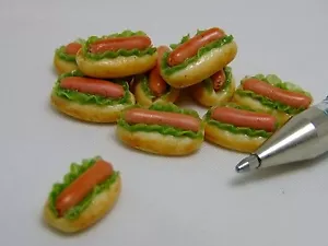 Perros calientes miniatura para casa de muñecas de 10 piezas, envío gratuito a todo el mundo - Imagen 1 de 5