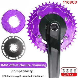 110BCD Road Bike 4 Claws Positive Negative Sprocket Cycling Crankset Chainrings - Picture 1 of 34