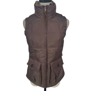 NWT Eddie Bauer 1942 Yukon Women's Down 550 Vest Brown XS Fur Collar - AC - Picture 1 of 17