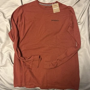 Patagonia Men's L/S Line Logo Ridge Responsibili-Tee Sizes Burnished Red NWT - Picture 1 of 2