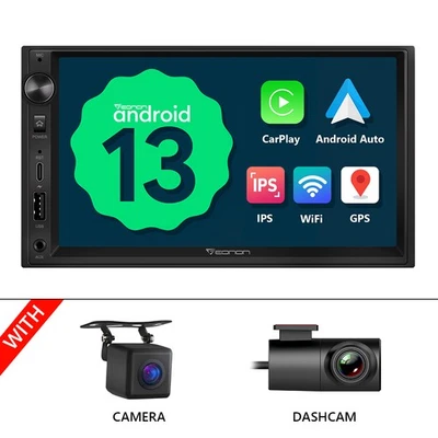 7" IPS Double Din Android Car Stereo Wireless CarPlay Android Auto GPS Radio RDS - Image 1 of 4