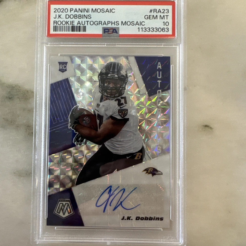 2020 Panini Mosaic - Rookie Autographs Mosaic J.K. Dobbins #RA23 (AU, RC) - Image 1 of 1