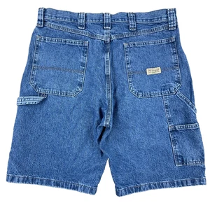 Vintage Y2K Wrangler Shorts Men 34 Carpenter Baggy Jorts Work Wear Med Wash A34 - Picture 1 of 10