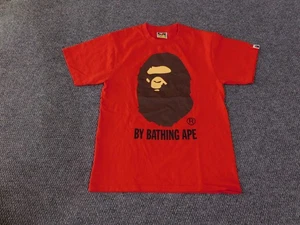 Bape A Bathing Ape Shirt Mens Small Red OG Ape Head Graphic Streetwear Japan Tee - Picture 1 of 18