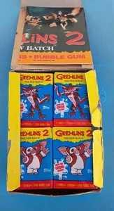 1990 GREMLINS 2 The New Batch Tarjetas Coleccionables Caja Completa Topps 36 Paquetes de Cera + Póster - Imagen 1 de 3