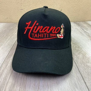 HINANO Tahiti Hat Cap OSFM Snapback Black Red Hula Girl Hawaiian Logo NEW - Picture 1 of 8