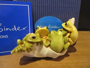 Harmony Kingdom Artist Adam Binder All Aboard Frogs on Leaf UK Made LE 250 RARE - Picture 1 of 6