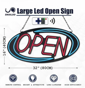 Offene Schilder für Unternehmen, 32x16 Zoll großes helles offenes Schild Neon LED beleuchtet - Bild 1 von 5