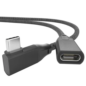 USB-C Extension Cable Right Angle 0.3M/1FT, 90 Degree 3.2 1ft, black - Picture 1 of 7
