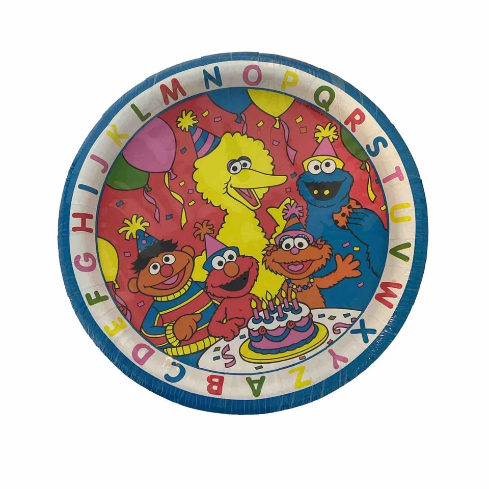 Paquete De 8 Platos De Fiesta Calle Sésamo De Colección Años 90 Nuevos Sellados Elmo Ernie Big Bird Foto 1 de 4