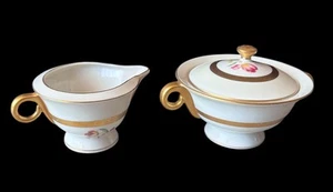 Juego de crema y azúcar Theodore Haviland New York Hollywood floral dorado Cottagecore - Imagen 1 de 14