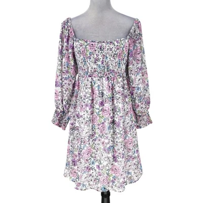 Vestido BCBGeneration Mujer 6 Blanco Rosa Floral Calado Cuello Cuadrado bcbg Foto 1 de 4