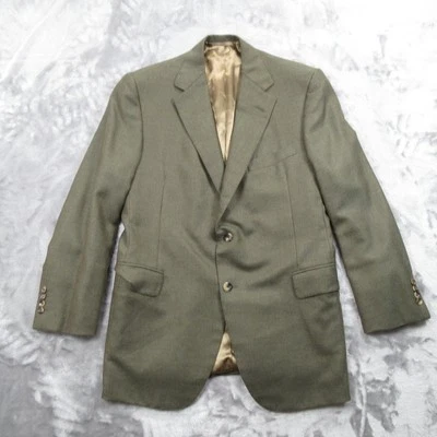 Oxxford Clothes Blazer Mens 43R Green 100% Cashmere Sport Coat Jacket Classic - Image 1 of 4