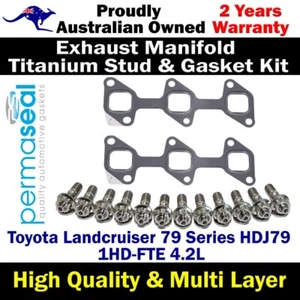 Permaseal Exhaust Manifold Titanium Stud&Gasket Kit For Landcruiser 79 1HD 4.2L - Foto 1 di 5