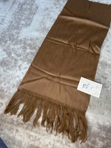 Vtg Vicuna Fringed Scarf 54” X 11” Argentina - Picture 1 of 4
