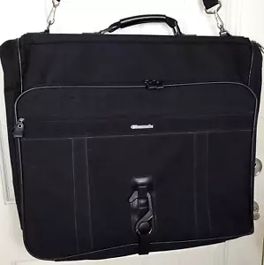 Samsonite Black Nylon Folding Garment Bag Travel Luggage w/ Shoulder Strap - Picture 1 of 24