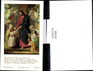263369,Andachtsbild Heiligenbild Künstler Deschwanden Jesus m. Frauen Kinder Eng - Picture 1 of 1