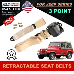 Retractable 3 Point Seat Belt Car Vehicle Adjustable For Jeep Scrambler 1982-85 - Picture 1 of 24
