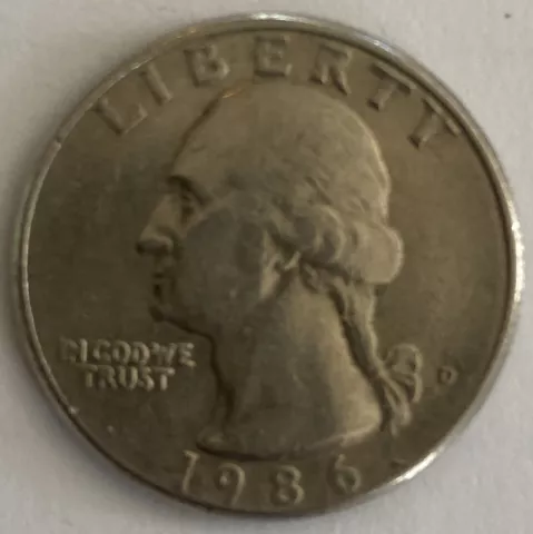 1986 D Quarter Very Good Condition! See Pictures! Cover