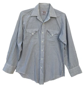 Camisa De Colección H Bar C Ranchwear Cola Larga Para Hombres 16 (35) Hecha en EE. UU. Occidental - Imagen 1 de 3