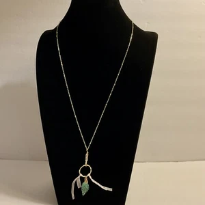 Long Bohemian Necklace W/ Leaf Charm - Picture 1 of 16