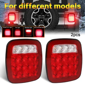 Rear Red Brake LED Tail Lights Turn Signal Strobe Offroad For 76-06 CJ YJ TJ JK - Picture 1 of 10