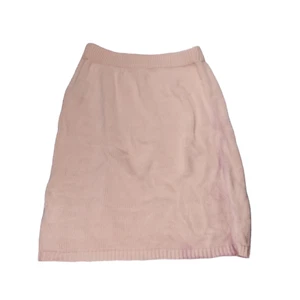 VTG 80s 1045 Park Knit Sweater Skirt Sz M Peachy Pink Above-Knee Twee Granny - Picture 1 of 7