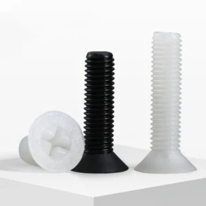 Nylon Kreuzschlitz Flachkopfschrauben Kunststoff Senkbolzen M2 M2.5 M3 M4 M5 M6 M8 - Bild 1 von 11