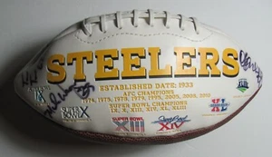 Signed Pittsburgh Steelers Commemorative Football Cam Heyward, Andy Russell +14 - Picture 1 of 9