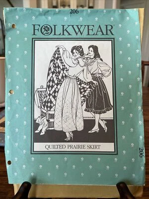 Vintage Folkwear Quilted Prairie Skirt Pattern 206 Costume Reenactment - Image 1 of 3