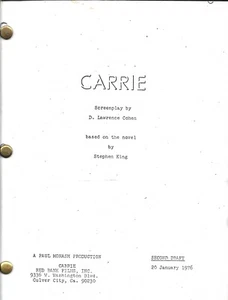 CARRIE movie script reproduction early draft Sissy Spacek - Picture 1 of 1