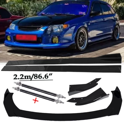 Front Bumper Lip Spoiler Splitter Glossy Black Extension For Mazda Protege Foto 1 de 4