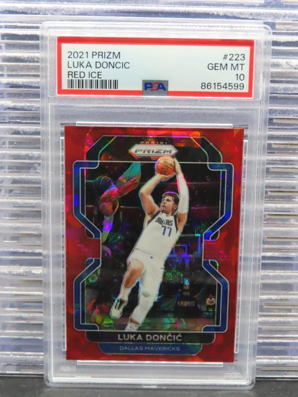 2021-22 Prizm Luka Doncic Red Ice Prizm #223 PSA 10 Mavericks