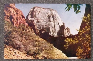 Tarjeta postal del Gran Trono Blanco del Parque Nacional Zion UT Washington Co de la década de 1940 Utah - Imagen 1 de 1