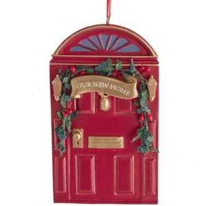 Kurt Adler Red Our New Home Door Christmas Tree Ornament J8631 - Picture 1 of 1