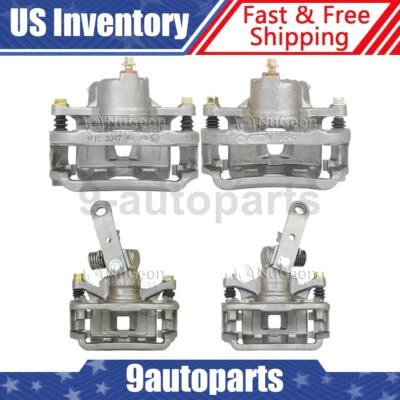 Pinzas de freno de disco delanteras traseras 4 piezas con soporte para Saturn SC 1991 1992 Foto 1 de 4