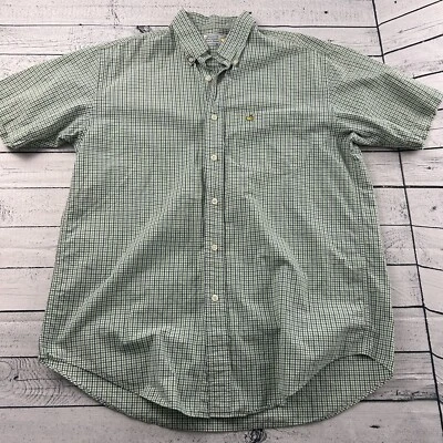 Augusta National Short Sleeve Plaid Button Front Shirt Men's Medium Green - Image 1 of 4
