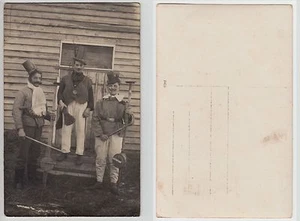 Männer evtl. Soldaten Theater o.Karneval m. Musikinstrumente,male friends c1915  - Bild 1 von 1