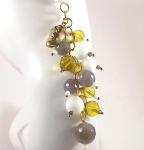 Collar Colgante Mujer Plata Ágata Cuarzo Amarillo Y Gris "RACCONTIDEIROS" - Imagen 1 de 1