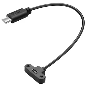USB C Male to C Female Panel Mount Screw Adapter Data Power Phone Laptop Cable - Picture 1 of 11