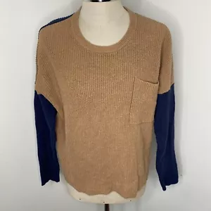 Madewell Damen Rundhals Pullover braun dunkelblau XXL Baumwolle kastig Oversized - Bild 1 von 8