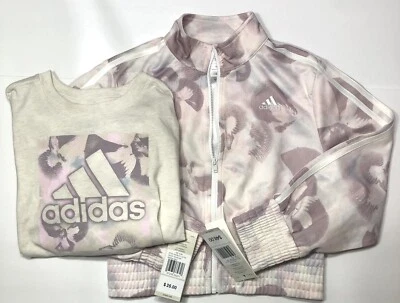 Chaqueta y Top para Niñas Gráfico Adidas Camiseta Atlética Juvenil Deportes Ropa Activa Foto 1 de 4