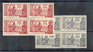 GUADALOUPE Sc 155-6 (YT 140-1)**EN MUY BUEN ESTADO NH 1939 NY BLOQUES JUSTOS DE 4 (GOMA SECA) $55 - Imagen 1 de 1