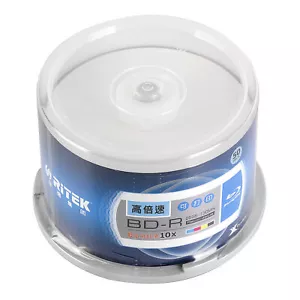 50 Stck. 25GB Blu-ray 10X leere Medien Disc BD-R weiß Tintenstrahl bedruckbare Spindelpackung - Bild 1 von 9