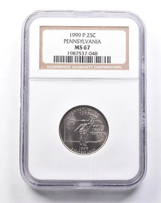 MS67 1999-P Washington State Quarter Pennsylvania NGC *6167 - Image 1 of 3