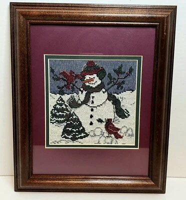 Christmas Snowman Framed Expressions in Art Tapestry  12 x 10"  - Image 1 of 4